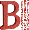 TONIFUL 8 Inch Red Glitter Letter B Table Centerpiece A-Z Red Birthday Party by TONIFUL