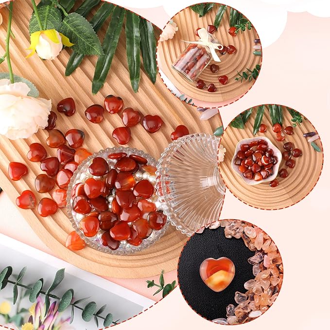 Gerrii 50 Pcs Heart Healing Stone Bulk Quartz Heart Inspirational Stones Gift - Image 5