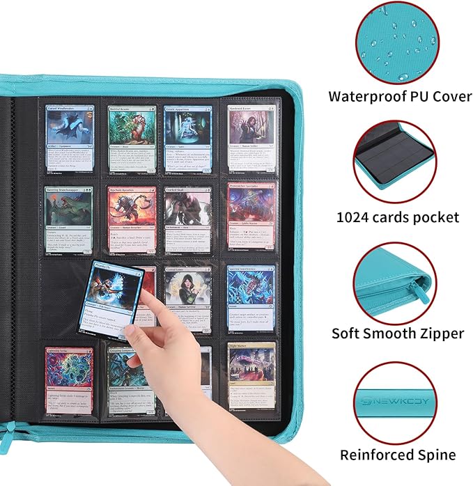 Snekdy premium 1024-pocket trading card binder, 16-pocket cards album, - Image 2