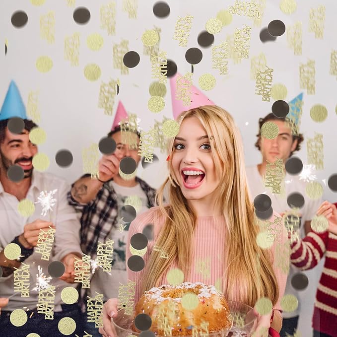200Pcs Happy Birthday Confetti, Metallic Foil Balloon Confettis Scatter - Image 2