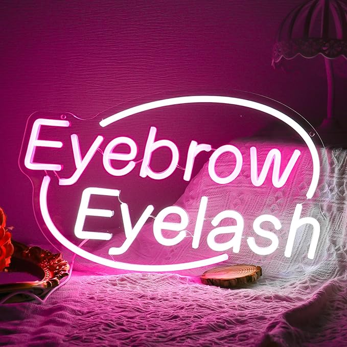 Eyebrows Eyelash Neon Sign, Girls Makeup Room Bedroom Beauty Salon Eyelash - Image 5