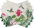 Seliem Spring Summer Geranium Flower Placemats Set of 4, Seasonal Kitchen Decor by Seliem
