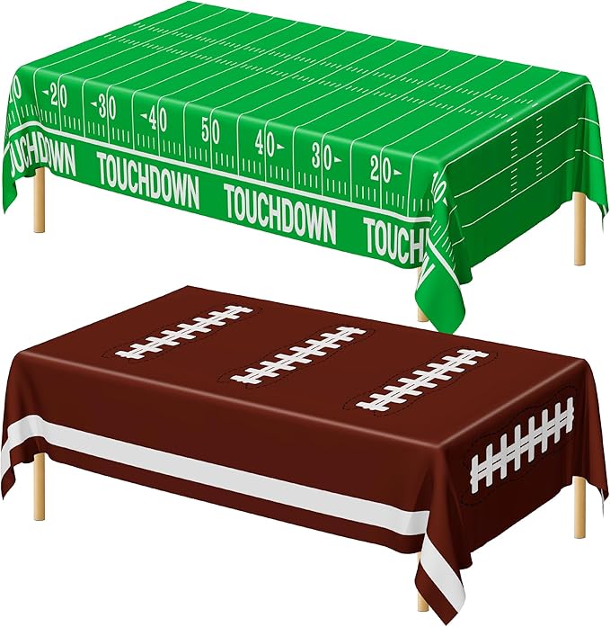 QZYL Football Party Decorations 2025, Disposable Football Tablecloth, Game Day by QZYL