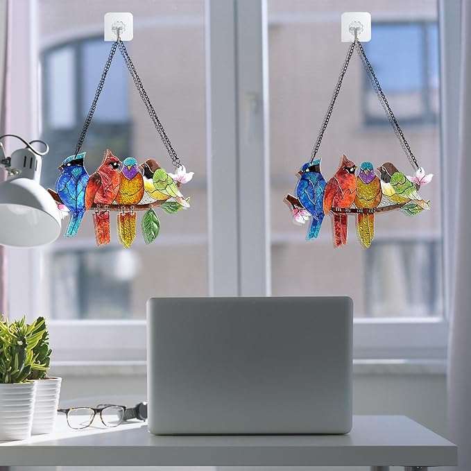 2 Pack Stained Glass Window Hanging - Image 3