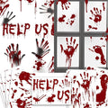 Halloween Window-Clings-Decorations Bloody-Handprint-Footprint Stickers by RingWeedingBearerGifts