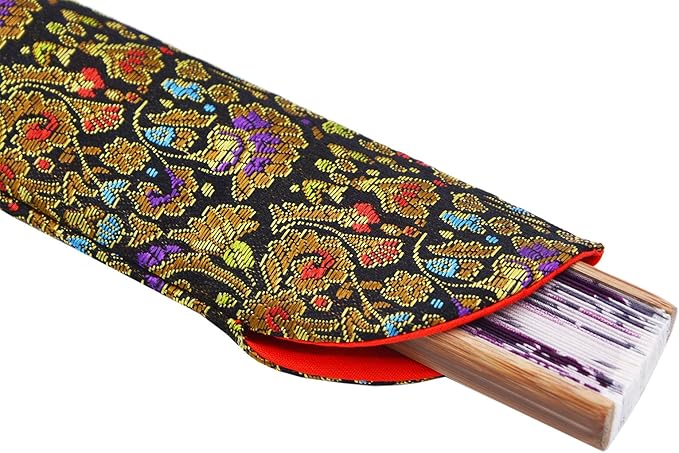 Amajiji 8.27" Hand Held Bamboo Silk Folding Fan Hand Fan, Chinese/Japanese - Image 8