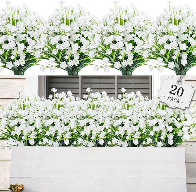 AmyHomie 20 Bundles Artificial Flowers by AmyHomie