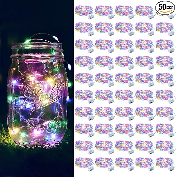 ZGWJ 50 Pack Fairy Lights Battery Operated, 7ft 20 Mini LED Fairy String Lights by ZGWJ