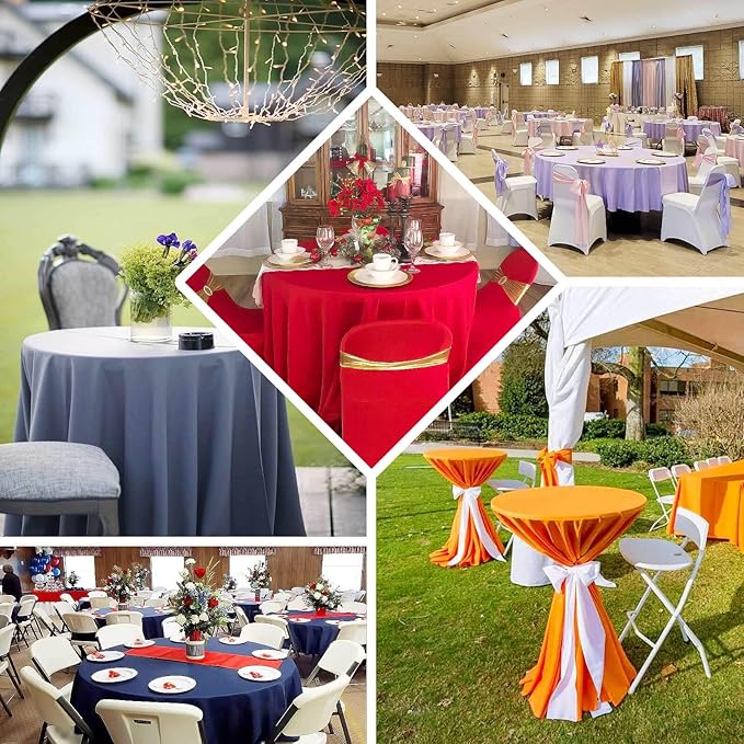 Efavormart Round Tablecloth, 90 Inch Stain & Wrinkle Resistant Washable Table - Image 5