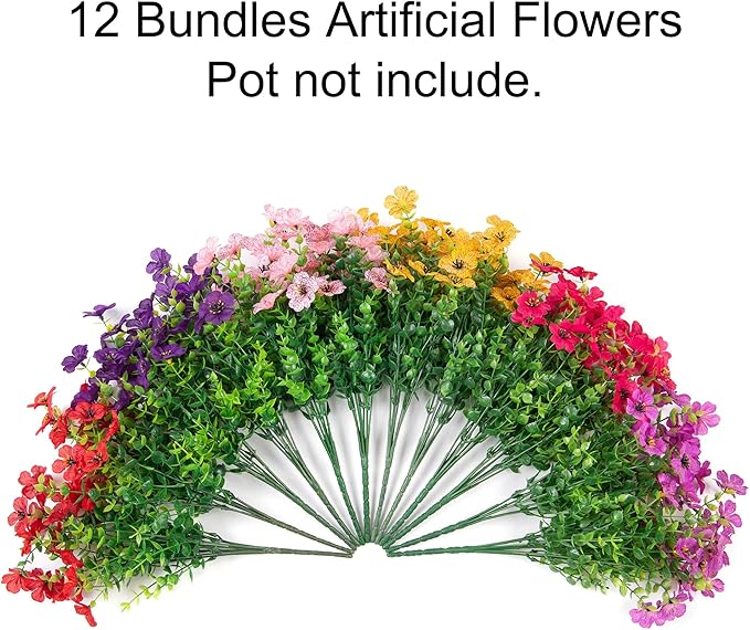 HyeFlora Artificial Flowers for Outdoor Indoor Garden Home Decoration, Faux - Image 3