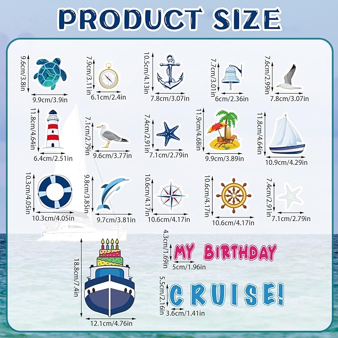 Xuhal 25 Pcs Birthday Cruise Door Magnets Decorations Funny Cruise Ship Door - Image 2