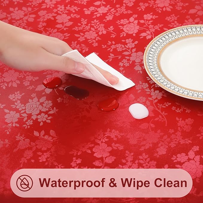 Smiry Square Table Cloth, Waterproof Heavy Duty Vinyl Tablecloths, Wipeable - Image 4
