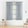 Vision Home Blue Fog Pinch Pleated Semi Sheer Curtains Textured Linen Blended by VisionHome