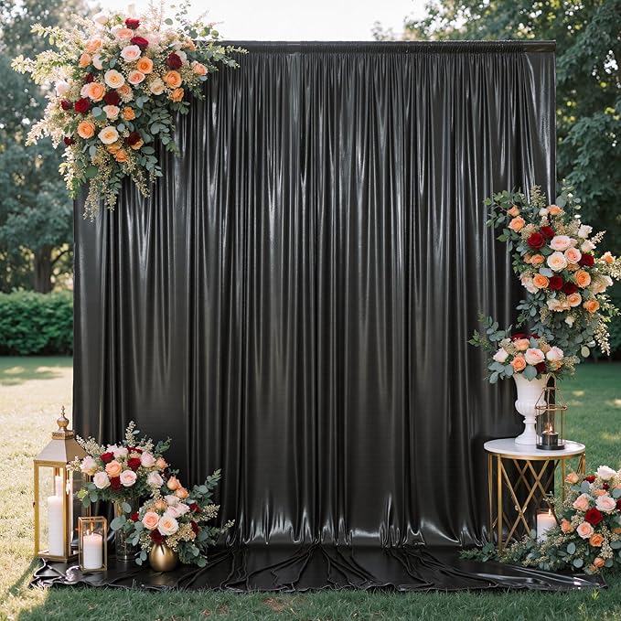 20x10FT Black Sequin Backdrop by Unknown