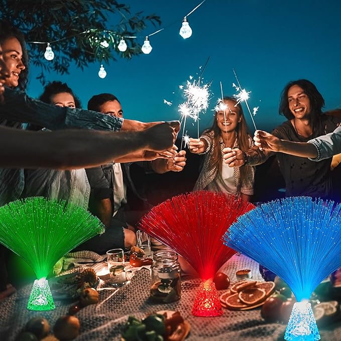 Patelai 10 Pcs LED Fiber Optic Lamp Color Changing Fiber Optic Night Light - Image 5