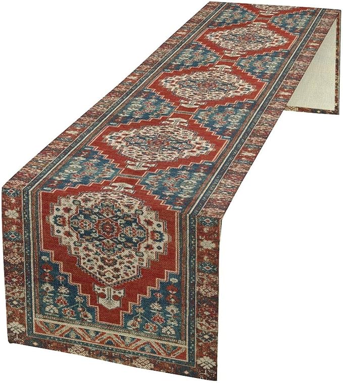 Boho Floral Vintage Table Runner by Unknown
