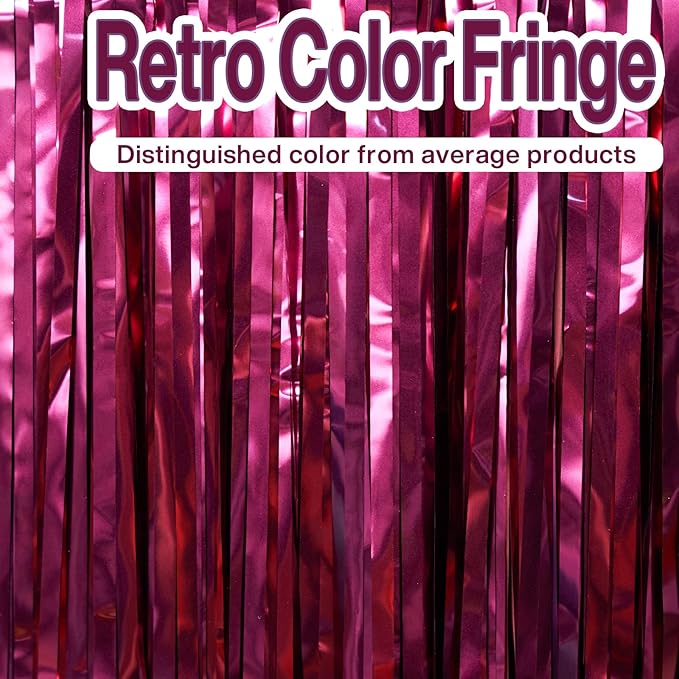 PartyWoo Foil Fringe Curtains, Fringe Backdrop, Party Backdrop Curtain - Image 2