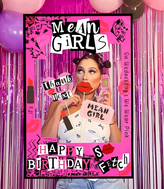 LaVenty Mean Girls Birthday Party Photo Booth Props Frame Mean Girls Party - Image 7