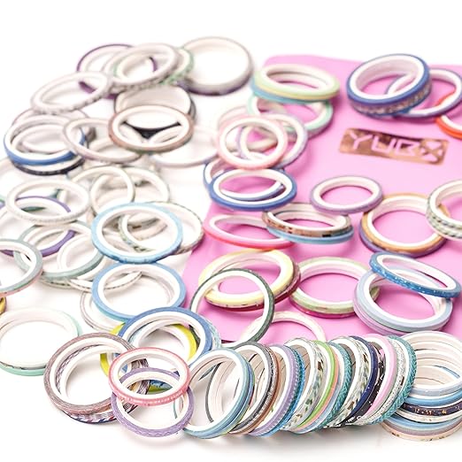 YUBX Exrta Slim Washi Tape Set Random Patterns 80 Rolls+ Bundle Printed Super - Image 3