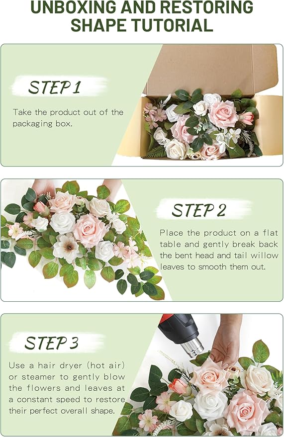 Wedding decor Welcome Sign Flower Backdrop Garland - Image 6