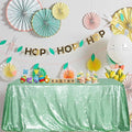 SquarePie Sequin Tablecloth 60 x 120 Inch Mint Green Sparkly Table Linen by SquarePie