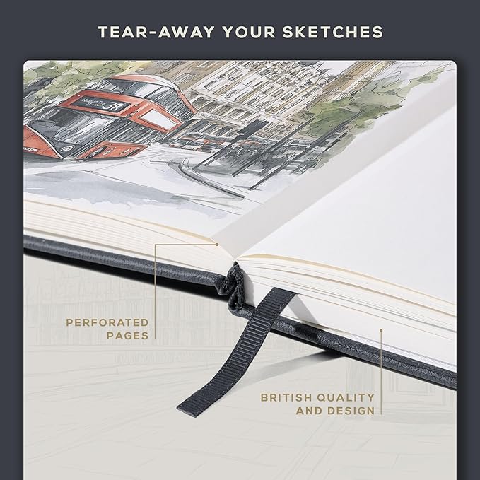 Beechmore Books A4 Sketchbook – 8.5x11 Premium Vegan Leather Bound Large Sketch - Image 5