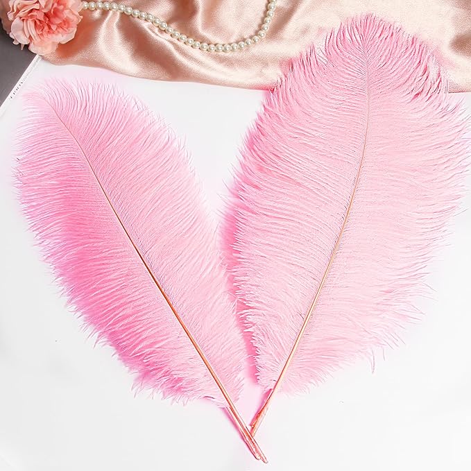THARAHT 12PCS Ostrich Feathers Natural Bulk 16-18Inch - Image 4