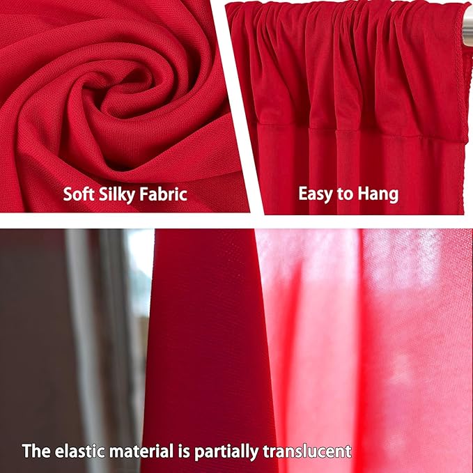 10 x 10 Feet Red Backdrop Curtain - Image 3