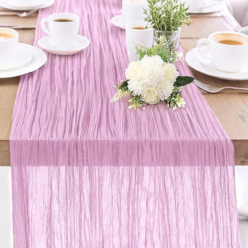 1-Pack Pink Cheesecloth Table Runners – 10FT Boho Rustic Gauze Fabric Cheese by Unknown