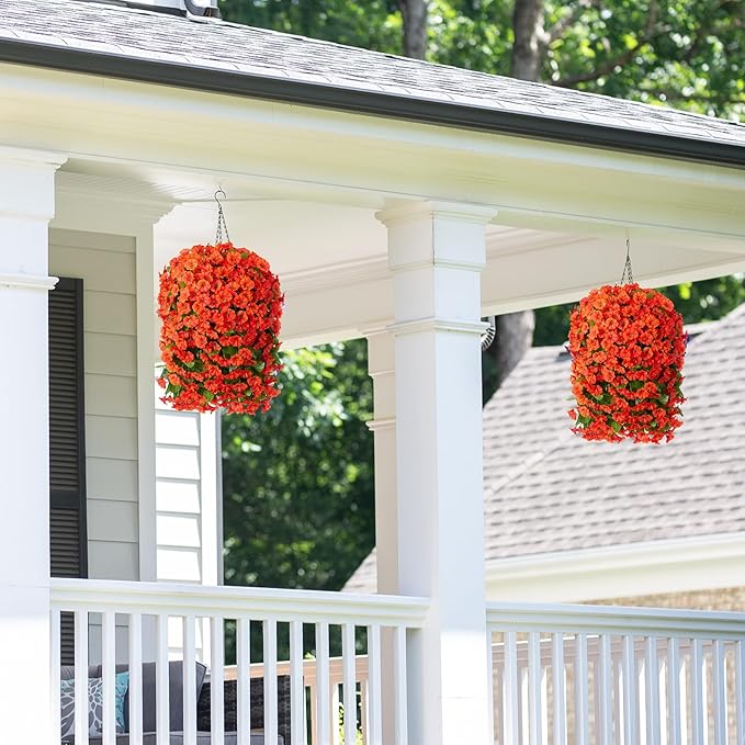 Artificial Fake Hanging Flowers Plants Baskets - Image 2