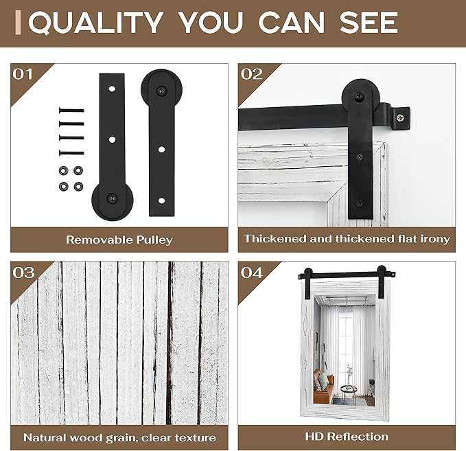 COGOOD Farmhouse Barn Door Mirror - Image 6