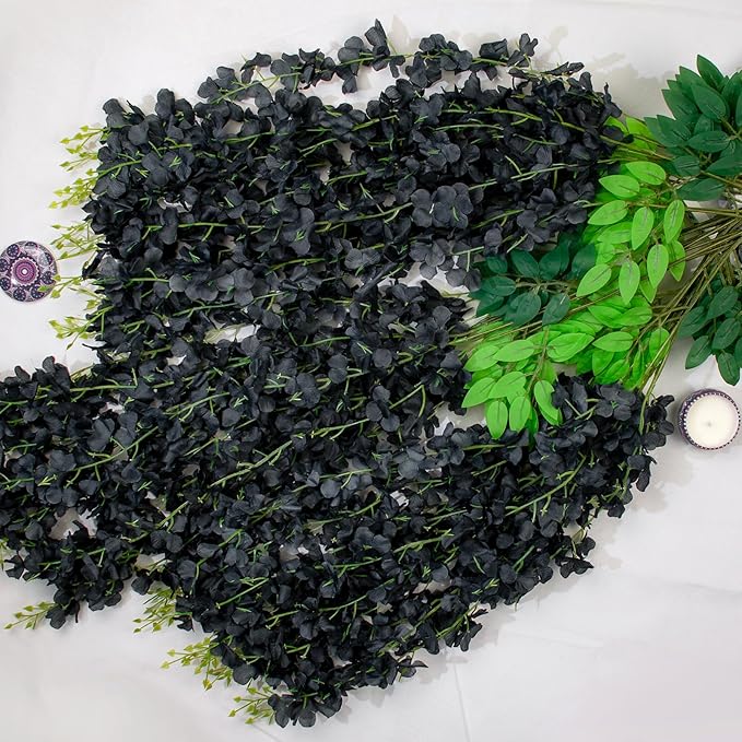 24 Pack Artificial Wisteria Flower Fake Silk Flowers String Vine Ratta Hanging - Image 4