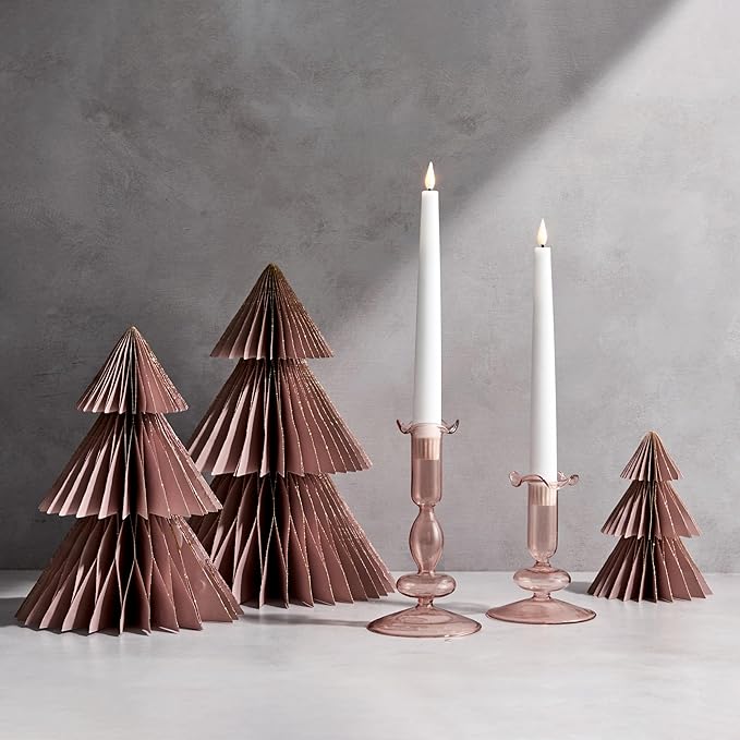 LampLust Pink Tree, 2 Pack Honeycomb Paper Trees 10 & 12 Inch, Winter - Image 6