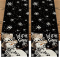 Artoid Mode Black Snowman Snowflake Let it Snow 2PCS Winter Table Runner by ArtoidMode