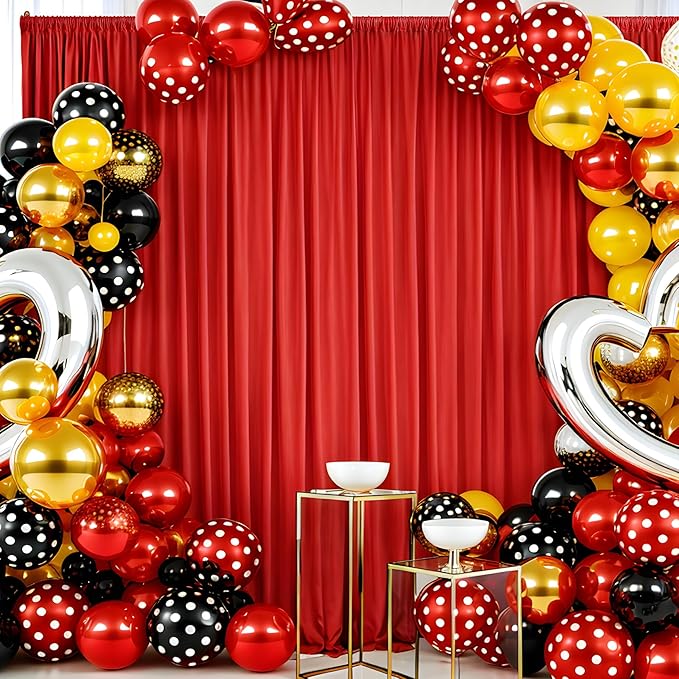 10ft x 10ft Thick Red Backdrop Curtains - Image 6
