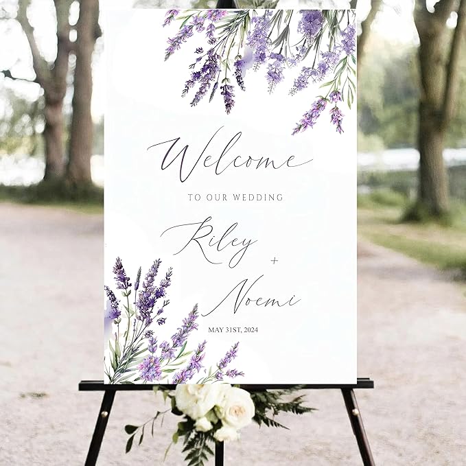 Generic Personalized Wedding Welcome Sign, 18x27 inches, Modern Style, by CENOVACY