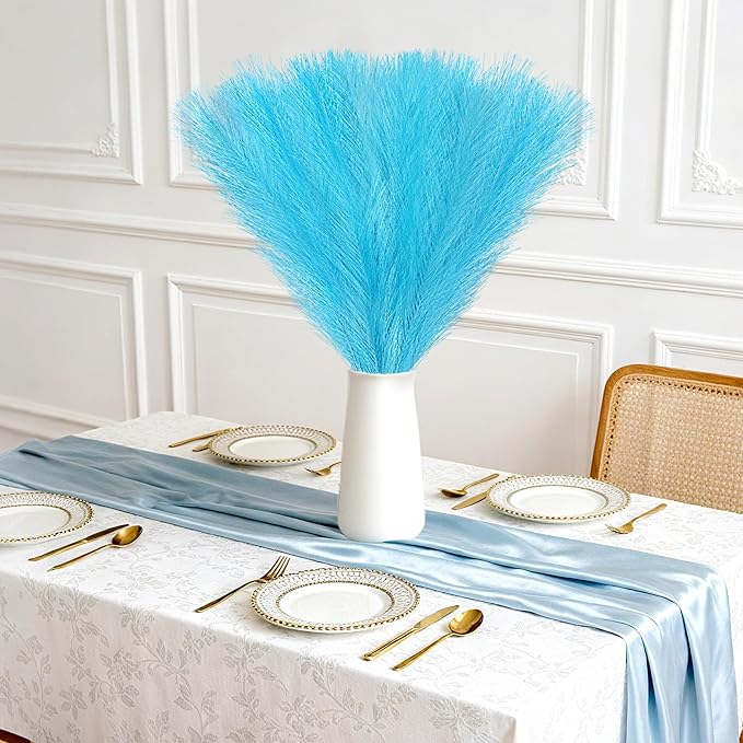 50pcs Faux Pampas Grass, 21.6" Short Artificial Pompous Grass Branches - Image 2