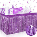 3 Pack 29 x108 Inch Light Purple Foil Fringe Table Skirts Metallic Banner by Mebiornt