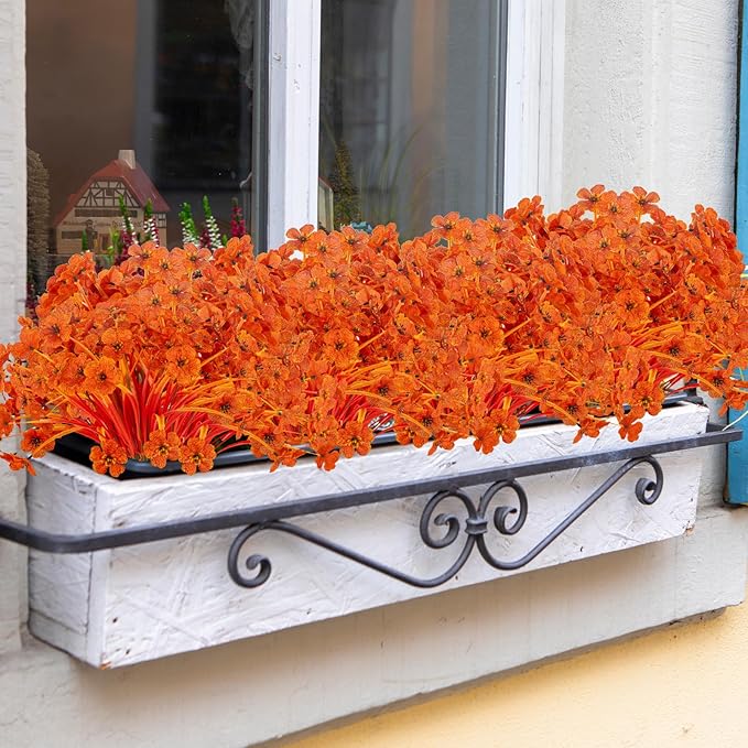 20 Bundles Artificial Fall Flowers No Fade Faux Autumn Plants Fake Flowers No - Image 2