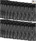 20 Pack Foil Curtain Backdrop Black Metallic Tinsel Foil Fringe Curtains Photo by KEJ