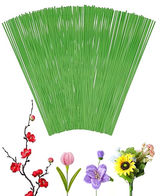 100 PCS FIVEIZERO 18 Gauge LightGreen Floral Wire Stems by FIVEIZERO