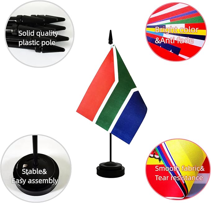 2 Pack South Africa Desk Flag, South African Table Office Flag - Image 3