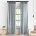 Vision Home Blue Fog Pinch Pleated Semi Sheer Curtains Textured Linen Blended by VisionHome
