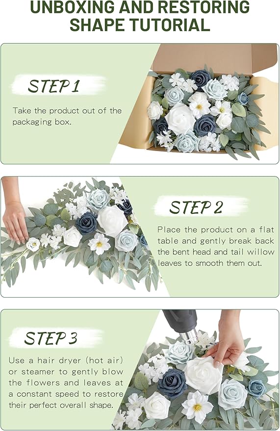 Faux Flower Swag Set of 2 for Wedding Welcome Signs Floral Swag Wedding - Image 8