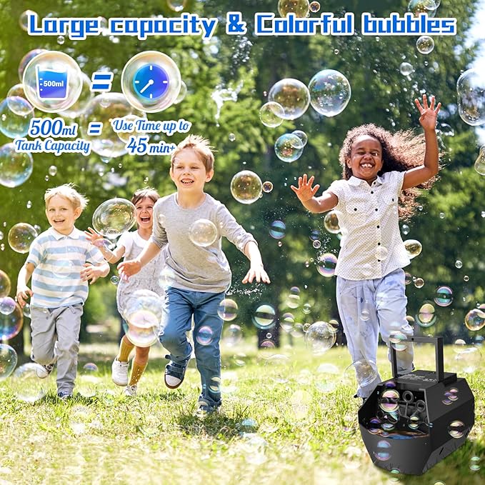 Theefun Bubble Machine: 500ML Automatic Bubble Blower Max 15000 Bubbles per Min - Image 3