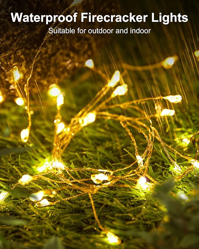 Fairy Lights Battery Operated, 60 LED Fairy String Lights Waterproof Silver - Image 4