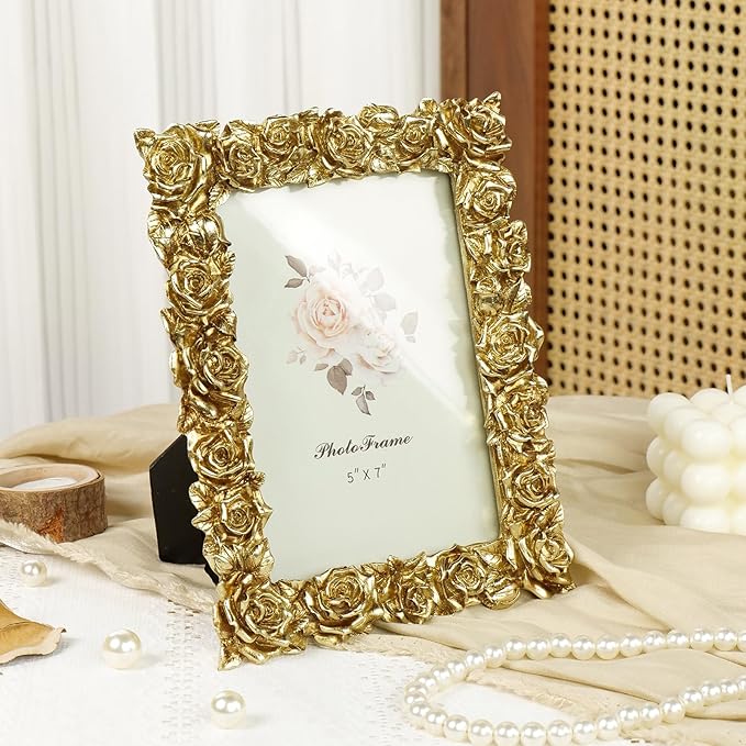 Cuspin Vintage Gold 5x7 Picture Frame, Antique Picture Frames Photo Gallery - Image 4