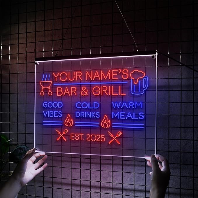 Personalized BBQ Neon Sign Custom Bar and Grill Sign Patio LED Lights Backyard - Image 2