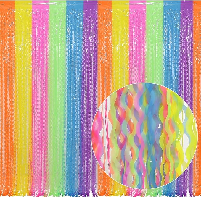 4 Pack Colorful Foil Fringe Curtain Backdrop - Image 2