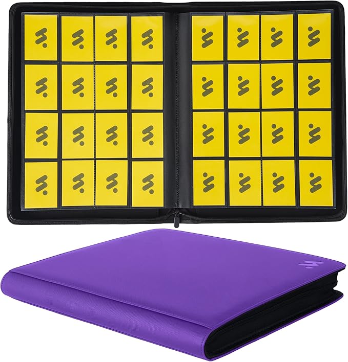Premium 1000+ Pockets Card Binder, 16 Pockets Trading Card Binder Ringless Side by MORABTO